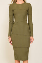 Olive Night Out Sweater Midi Dress