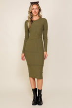 Olive Night Out Sweater Midi Dress