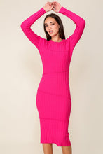 Fuchsia Night Out Sweater Midi Dress