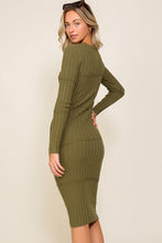 Olive Night Out Sweater Midi Dress