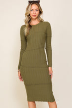 Olive Night Out Sweater Midi Dress