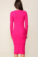 Fuchsia Night Out Sweater Midi Dress