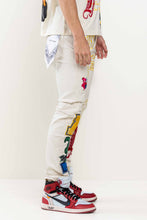 L.Khaki All Over Hand-Drawn Slim Fit Pants