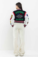 Navy Championship Winner Cropped Varsity Jacket