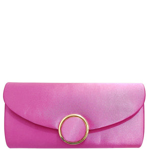 Pink Smooth Ring Texture Clutch Bag
