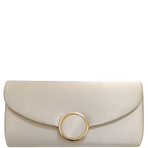 Gold Smooth Ring Texture Clutch Bag