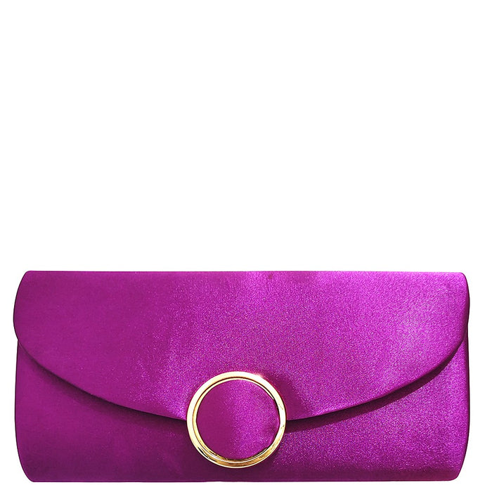 Purple Smooth Ring Texture Clutch Bag