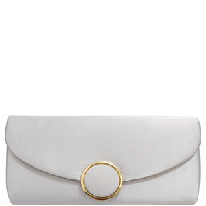 Silver Smooth Ring Texture Clutch Bag