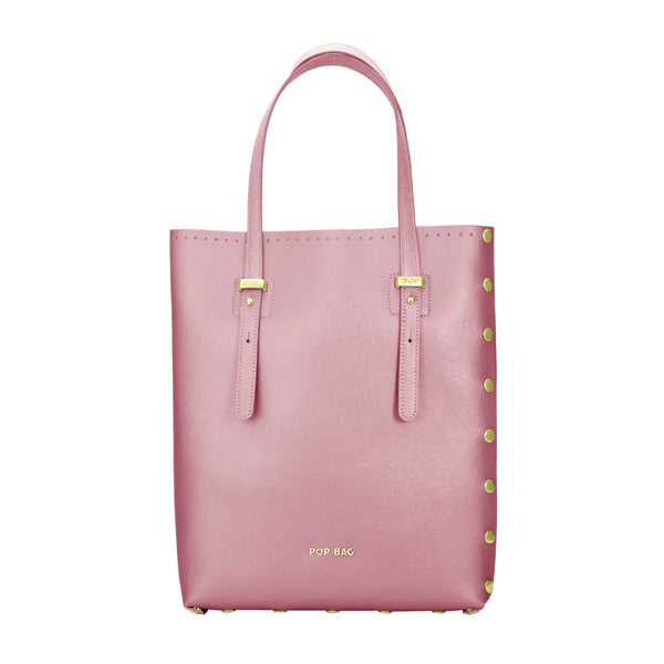 Pink Saffiano Leather Laptop Tote Bag