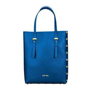 Blue Saffiano Leather Laptop Tote Bag