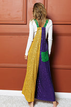 Purple/Green/Must Sequin Mardi Gras Overalls