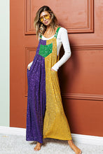 Purple/Green/Must Sequin Mardi Gras Overalls