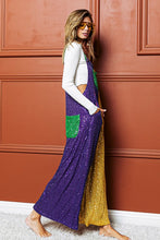 Purple/Green/Must Sequin Mardi Gras Overalls