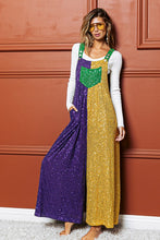Purple/Green/Must Sequin Mardi Gras Overalls