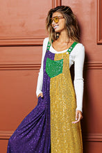 Purple/Green/Must Sequin Mardi Gras Overalls