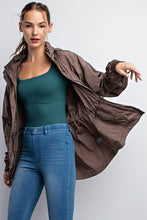 Brown Parachute Long Sleeves Jacket