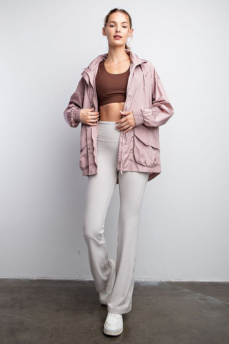 Mauve Parachute Long Sleeves Jacket