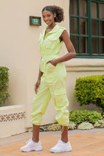 Lime Light High Neck Cargo Technical Jumpsuit
