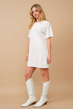 White Cotton Jersey Sprinkle Loose T Shirt Dress