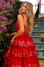 Red Off-Shoulder Embellished Mesh Corset Top Dress