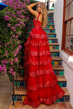 Red Off-Shoulder Embellished Mesh Corset Top Dress