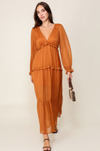 Rust Boho Tiered Maxi Dress