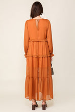 Rust Boho Tiered Maxi Dress