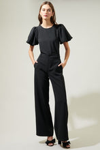 Black Solara Bubble Sleeve Blouse