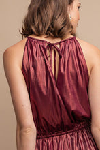 Metallic Drawstring Waist Jumpsuit