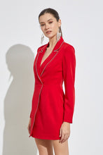 Flame Red Blazer Detail Dress