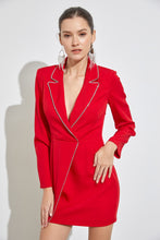 Flame Red Blazer Detail Dress