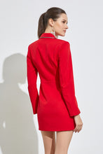 Flame Red Blazer Detail Dress