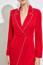 Flame Red Blazer Detail Dress