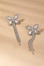 Cz Butterfly Earrings With Chain Drops