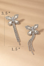 Cz Butterfly Earrings With Chain Drops