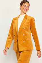 Mustard Corduroy Double Brease Blazer