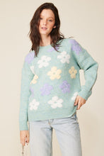 Sage Multi Color Flower Sweater