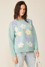 Sage Multi Color Flower Sweater