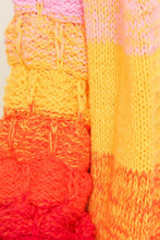 Rainbow Open Front Cable Knit Multi Color Ombre Cardigan