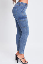 Dark Wash Junior High Rise Skinny Cargo Jeans