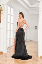 Black Satin Sequin Beaded Dress