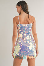 Ice Lt Pink Big Sequin Spaghetti Strap Mini Dress