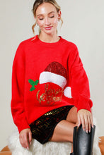 Red Santa Sequin Detail Sweater Top