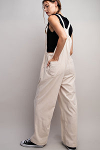 Oatmeal Button Detailed Corduroy Overall