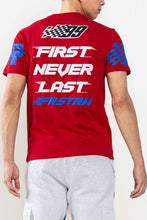 Red First Never Last Racking Patches Tee