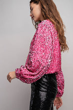 Dusty Pink Velvet Sequin Wrap Blouse Top