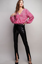 Dusty Pink Velvet Sequin Wrap Blouse Top