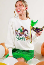 Off White Long Sleeve Sequin Detail Mardigras Sweater Top