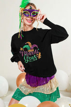 Black Long Sleeve Sequin Detail Mardigras Sweater Top