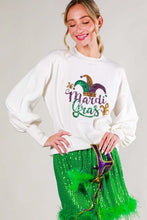 Off White Long Sleeve Sequin Detail Mardigras Sweater Top